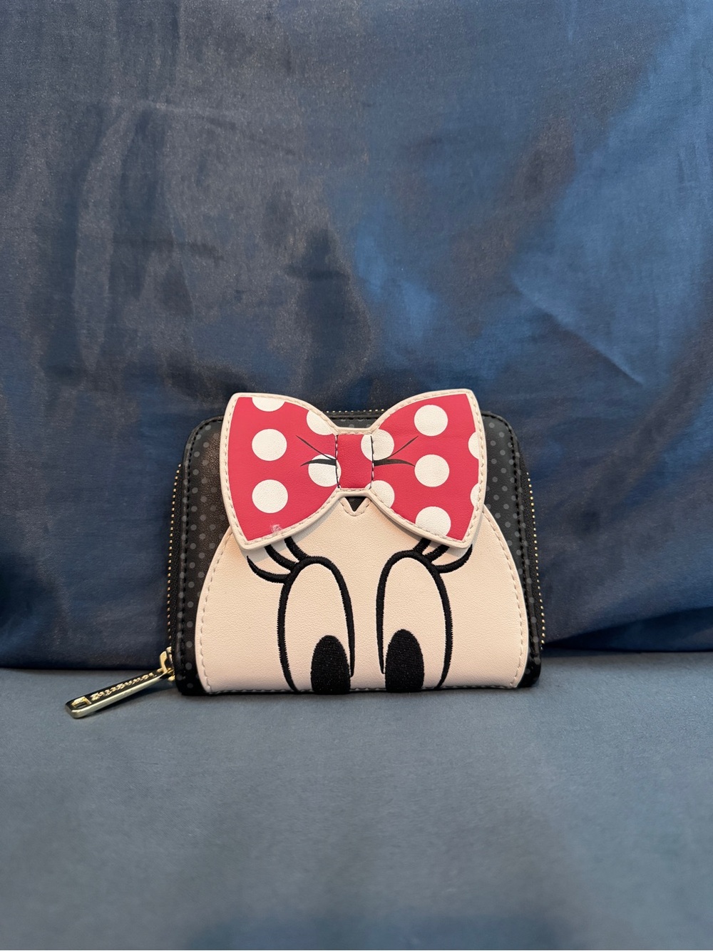 Kids Polka Dot Bow Zip Wallet - Pink & Black